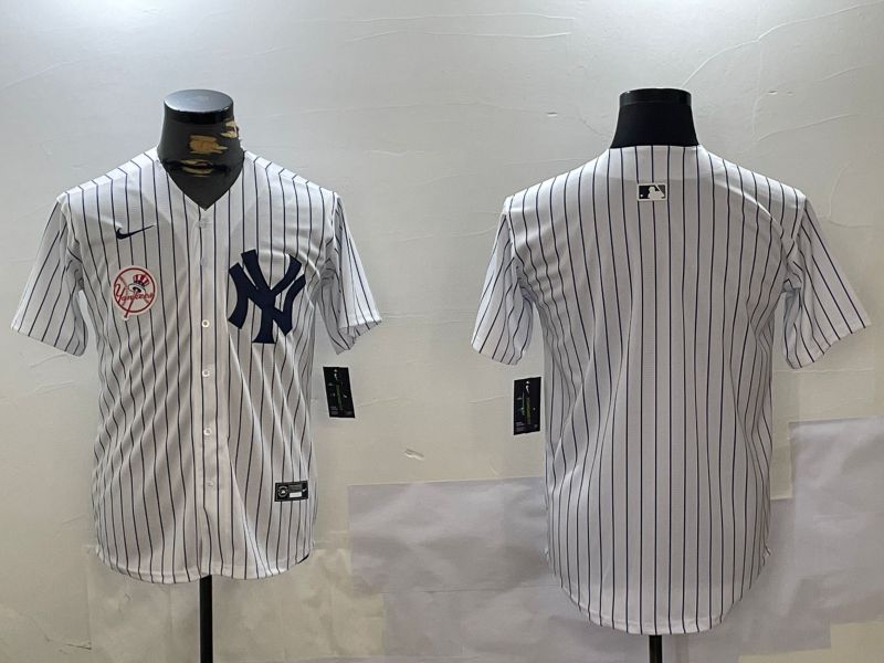 Men New York Yankees Blank White stripe Game 2024 Nike MLB Jersey style 102718